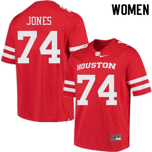 Women #74 Josh Jones Houston Cougars College Football Jerseys Sale-Red